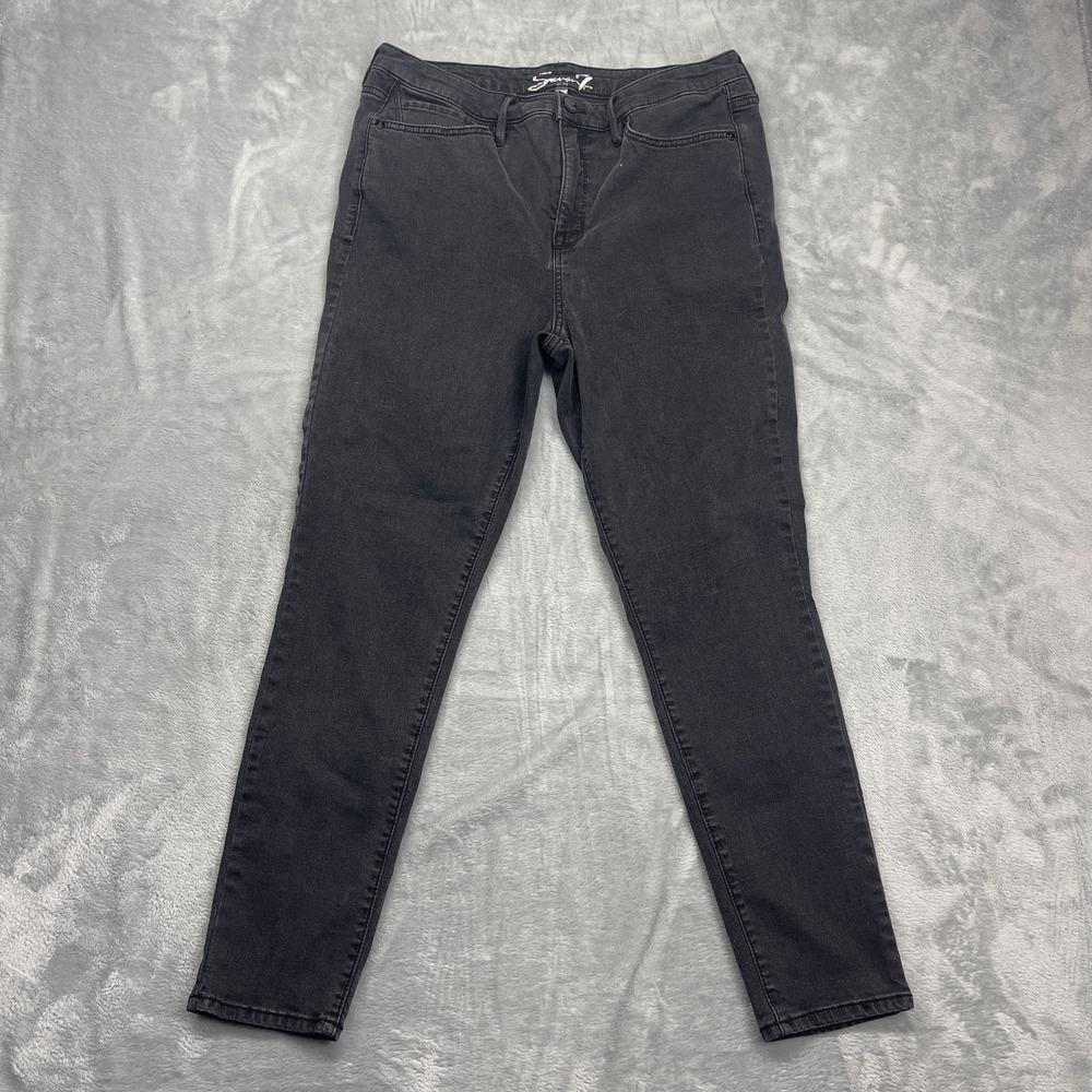 Seven7 Jeans Womens 12 (32x28) Black Denim Stretch Gauge Streetwear Skinny Leg
